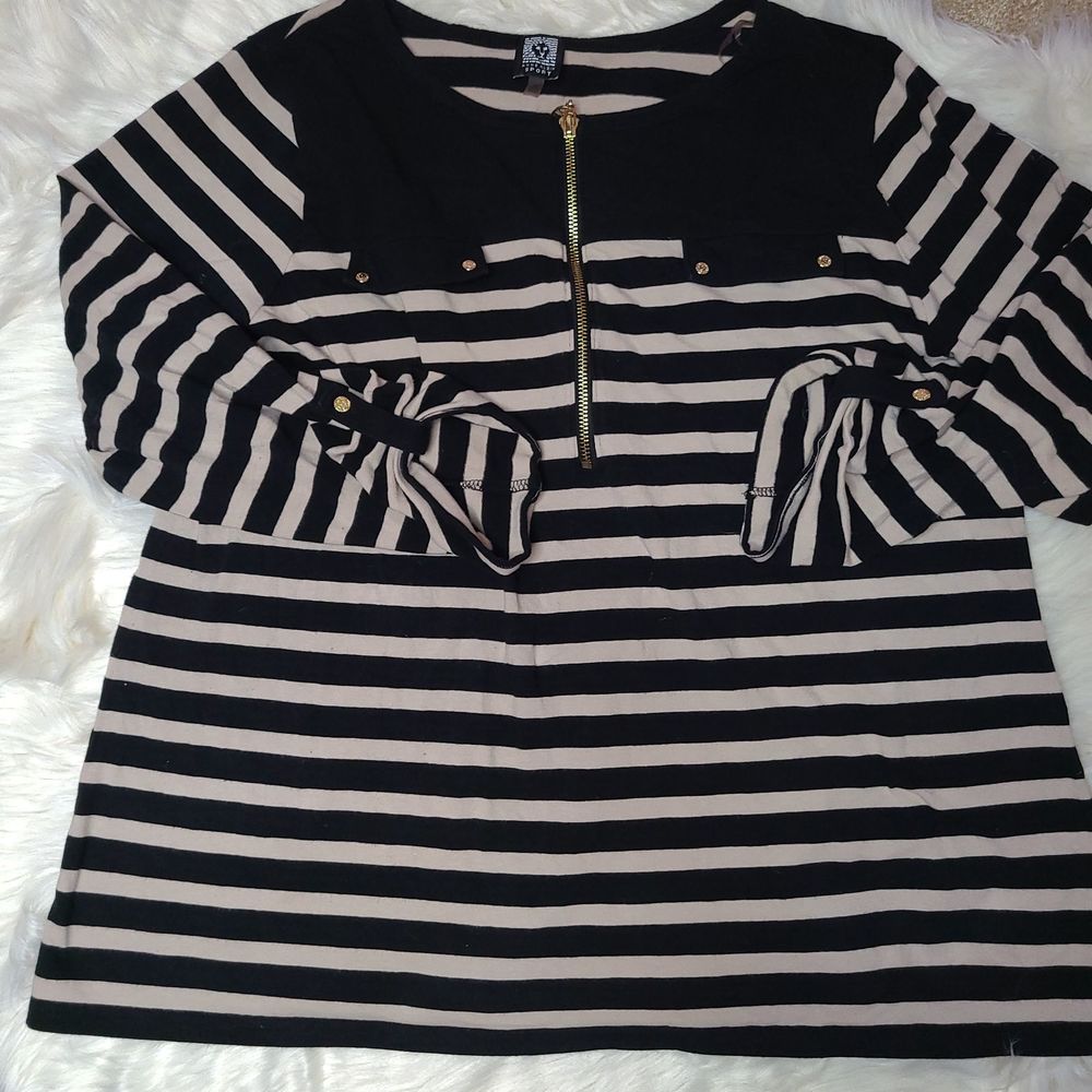 Anne Klein Sport | 3/4 Sleeve Stripe Sweater sz 1x
